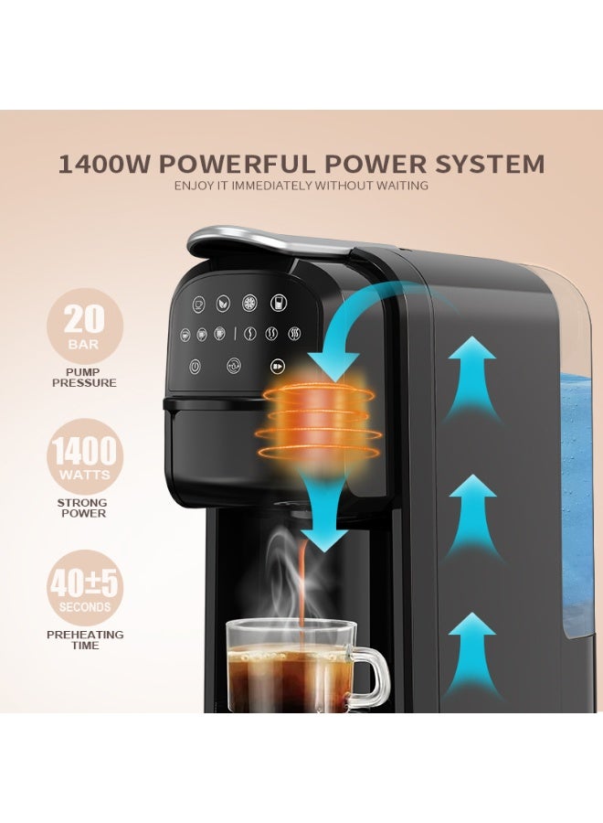 سوكاني ماكينة تحضير قهوة إسبريسو 3 في 1 متعددة الكبسولات 700 ml 1400 W أسود - Image 3